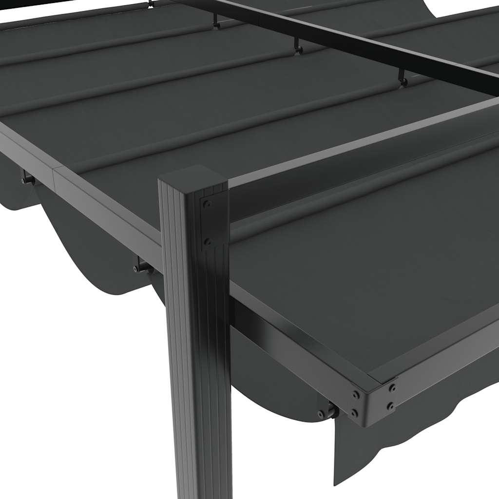 vidaXL Altana ogrodowa ze zwijanym dachem, antracytowa, 3x3 m