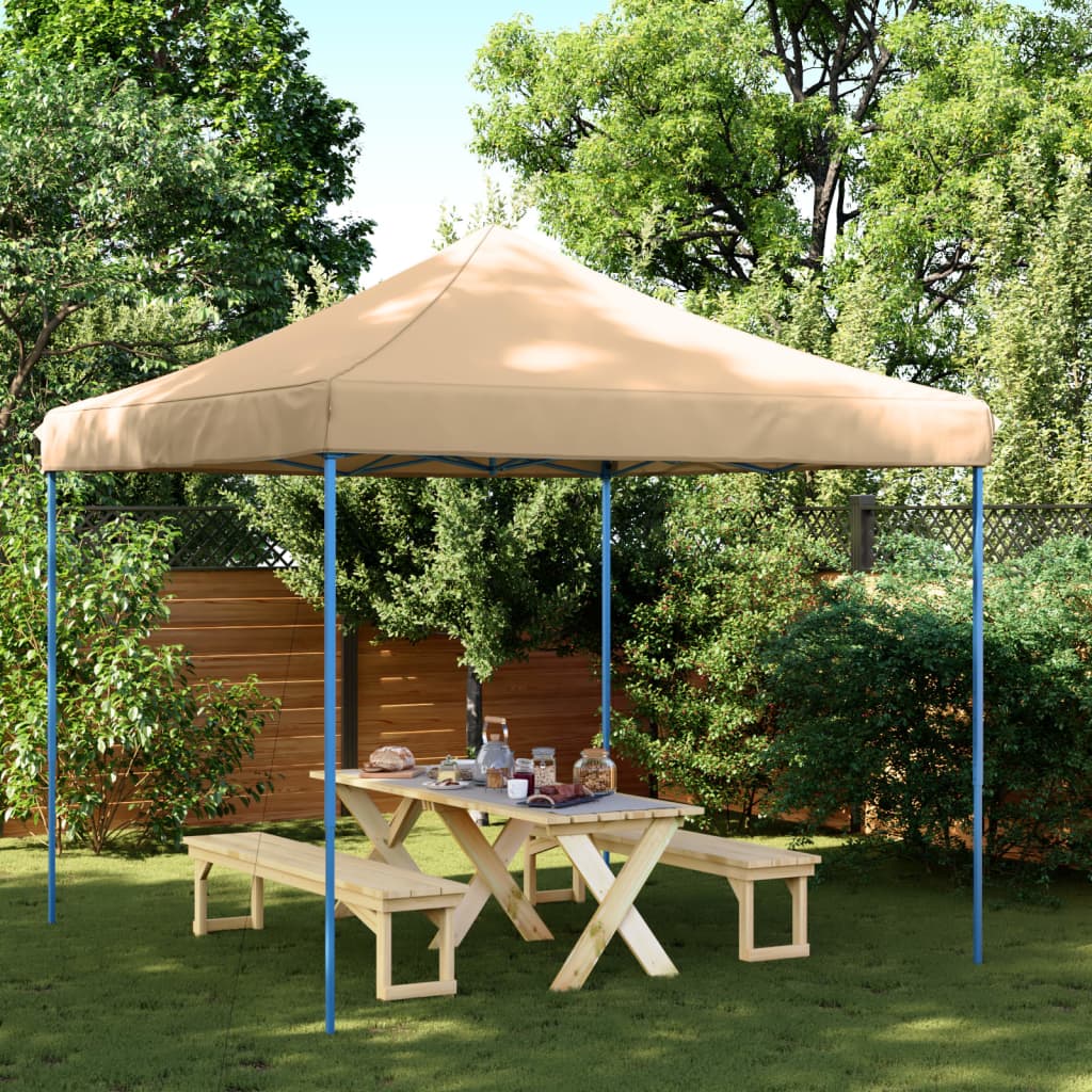 vidaXL Składany namiot imprezowy typu pop-up, beżowy, 292x292x315 cm