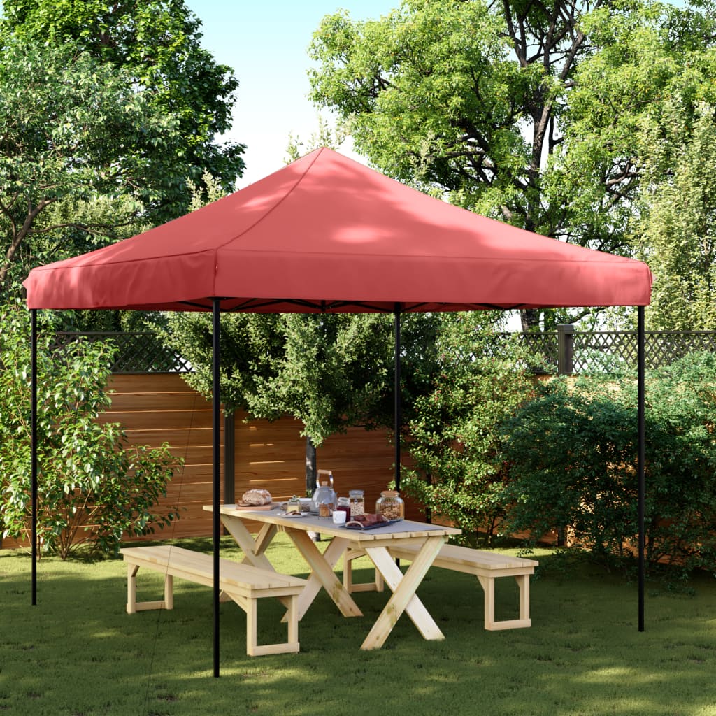 vidaXL Składany namiot imprezowy pop-up, burgundowy, 292x292x315 cm
