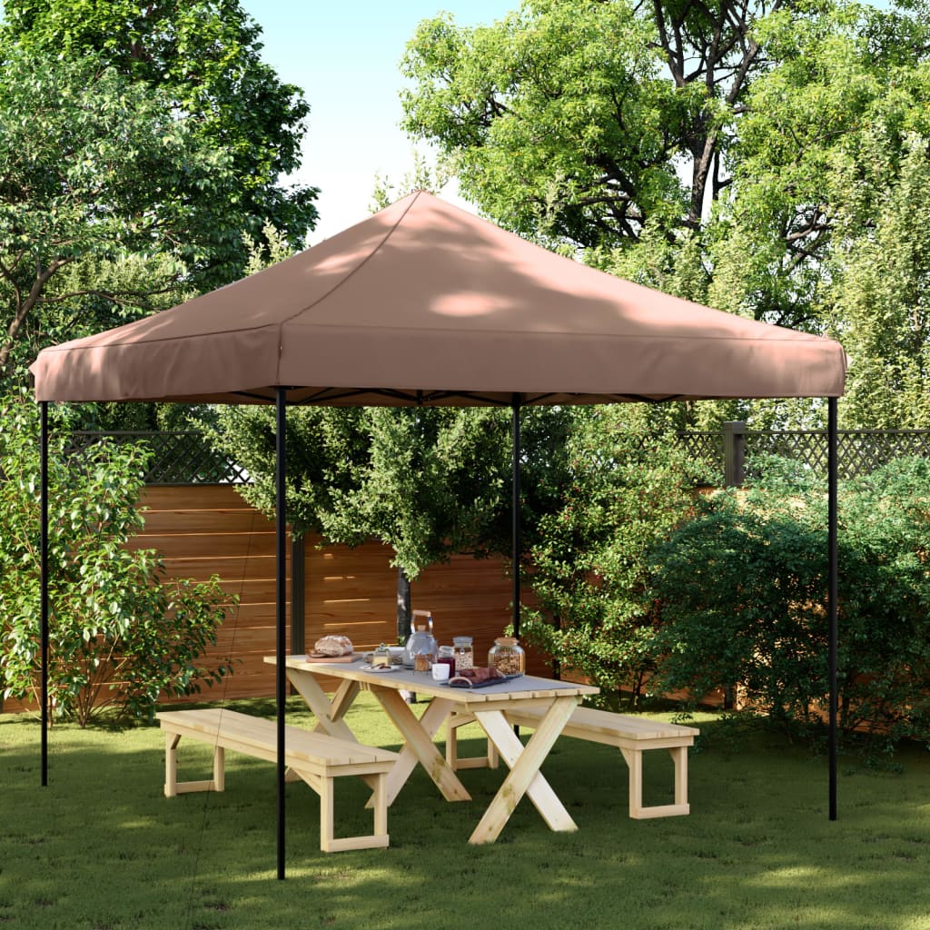 vidaXL Składany namiot imprezowy typu pop-up, brązowy, 292x292x315 cm
