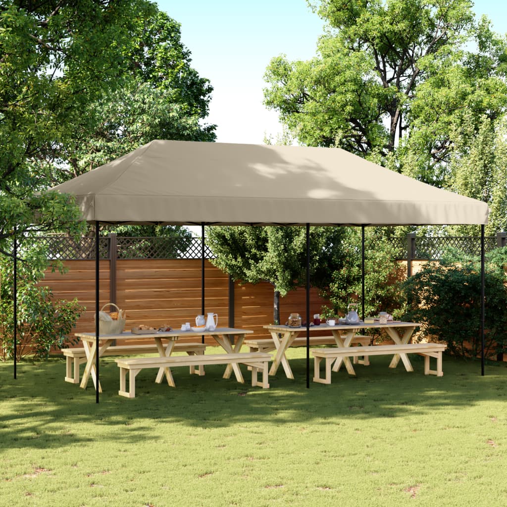 vidaXL Składany namiot imprezowy typu pop-up, taupe, 580x292x315 cm