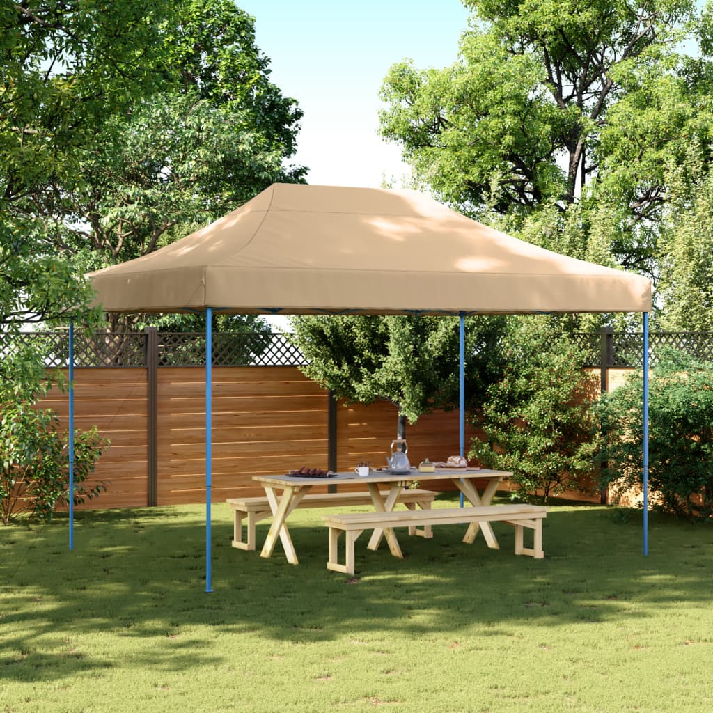 vidaXL Składany namiot imprezowy typu pop-up, beżowy, 410x279x315 cm