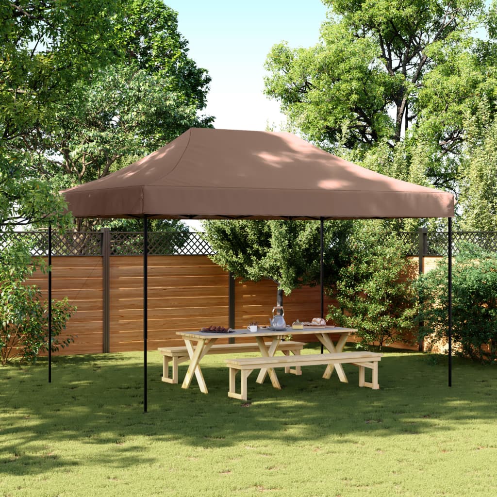 vidaXL Składany namiot imprezowy typu pop-up, brązowy, 410x279x315 cm