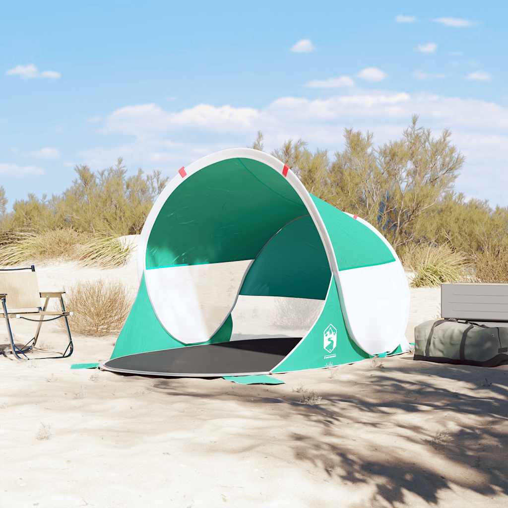 vidaXL Namiot plażowy typu pop-up, zielony, wodoszczelny