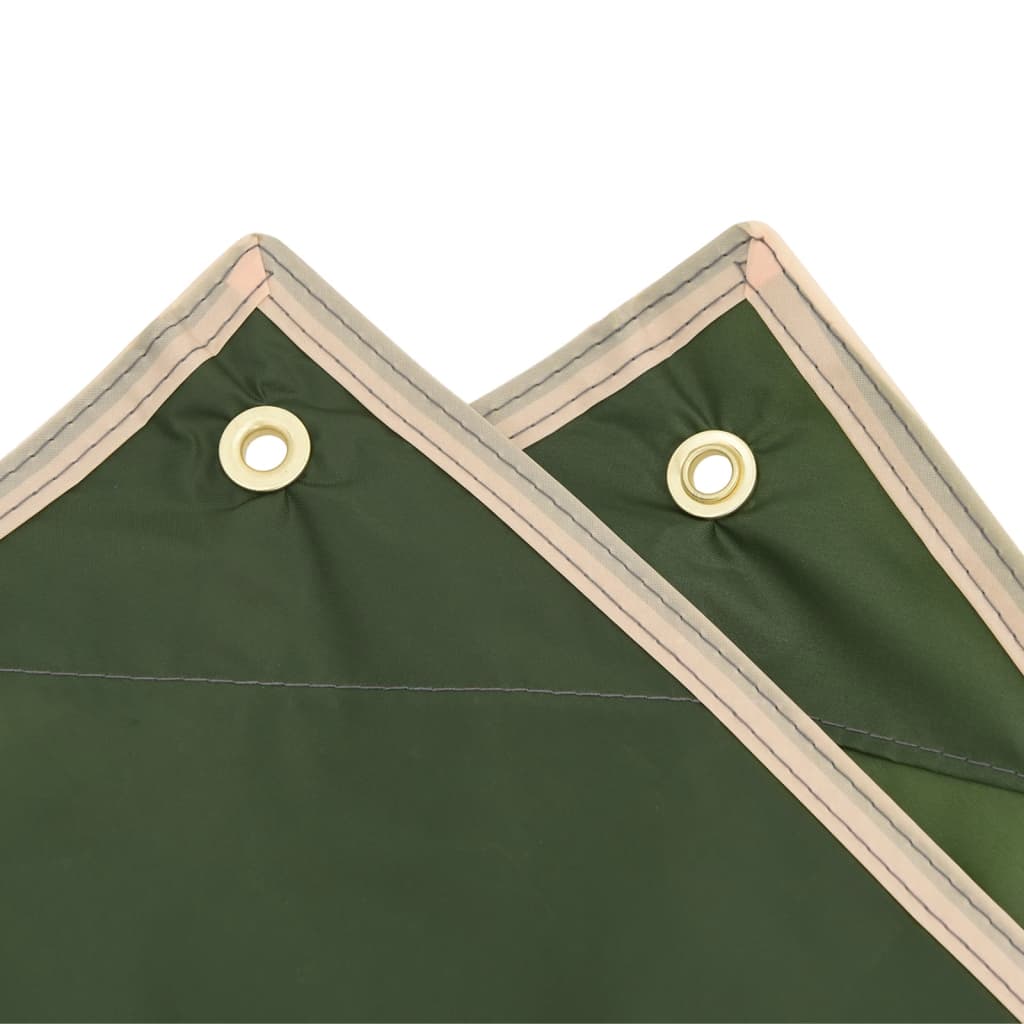 vidaXL Ponczo przeciwdeszczowe z kapturem, 2-w-1, zielone, 223x145 cm