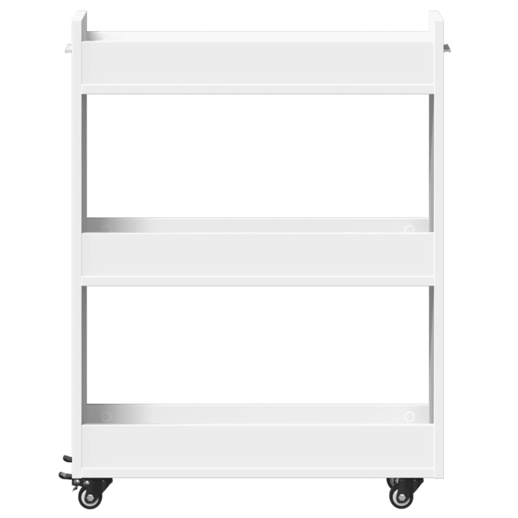 vidaXL Szafka na kółkach, biała, 60x22x79 cm, materiał drewnopochodny