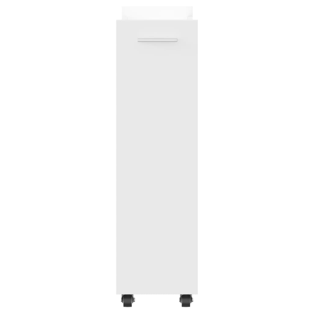 vidaXL Szafka na kółkach, biała, 60x22x79 cm, materiał drewnopochodny