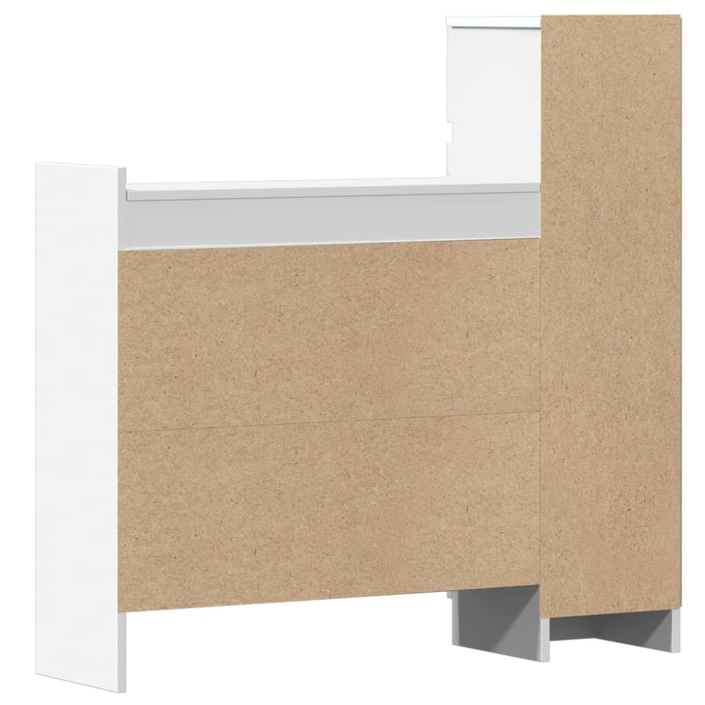 vidaXL Szafka na buty, biała, 100,5x28x100 cm, materiał drewnopochodny