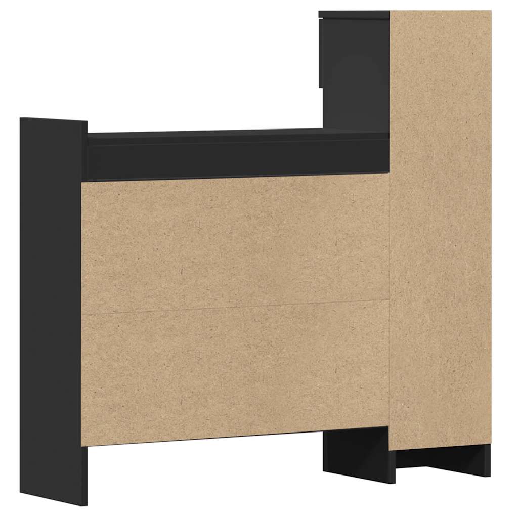vidaXL Szafka na buty, czarna, 100,5x28x100cm, materiał drewnopochodny