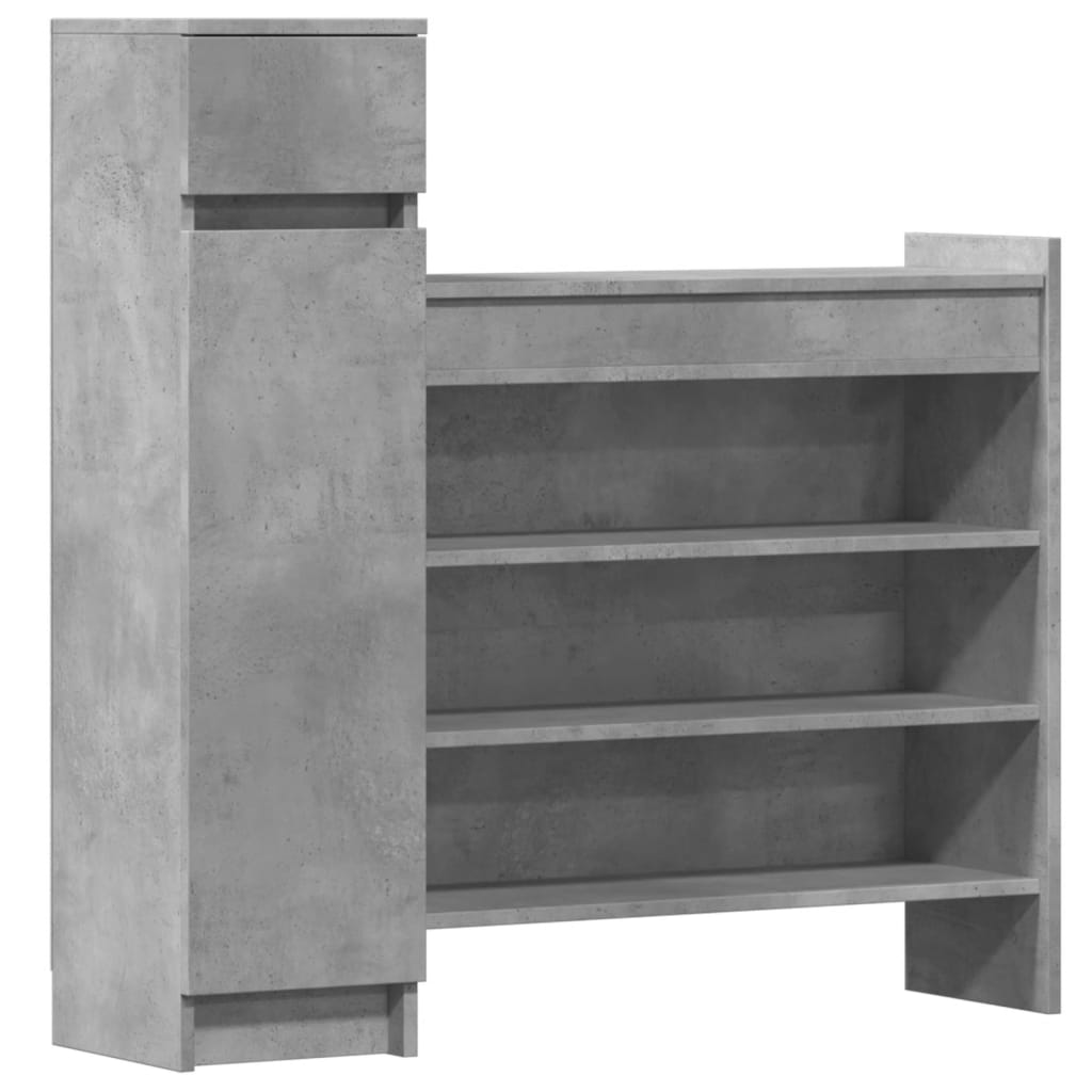 vidaXL Szafka na buty, szarość betonu, 100,5x28x100 cm
