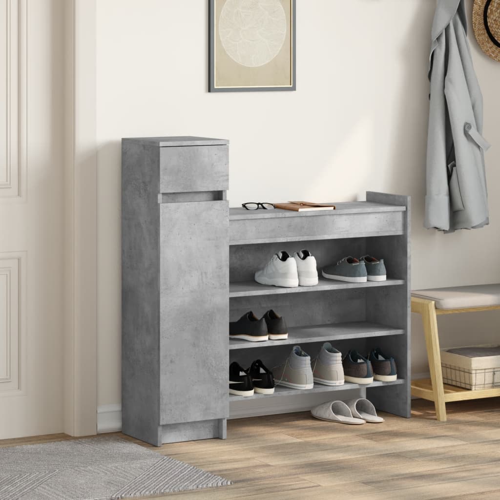 vidaXL Szafka na buty, szarość betonu, 100,5x28x100 cm