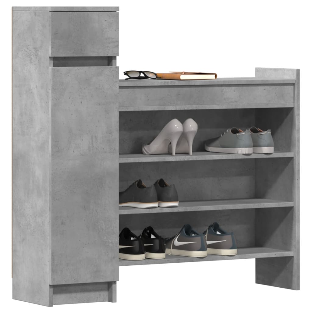 vidaXL Szafka na buty, szarość betonu, 100,5x28x100 cm