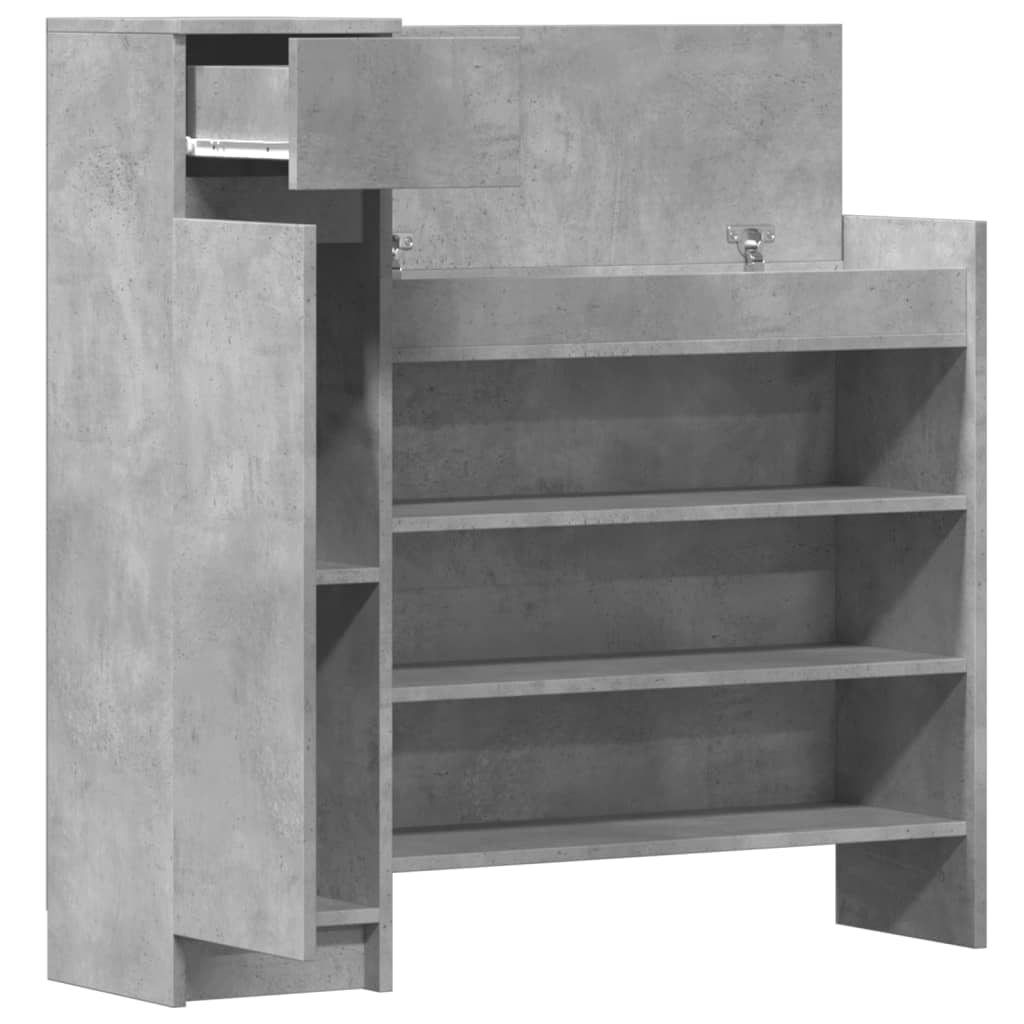 vidaXL Szafka na buty, szarość betonu, 100,5x28x100 cm