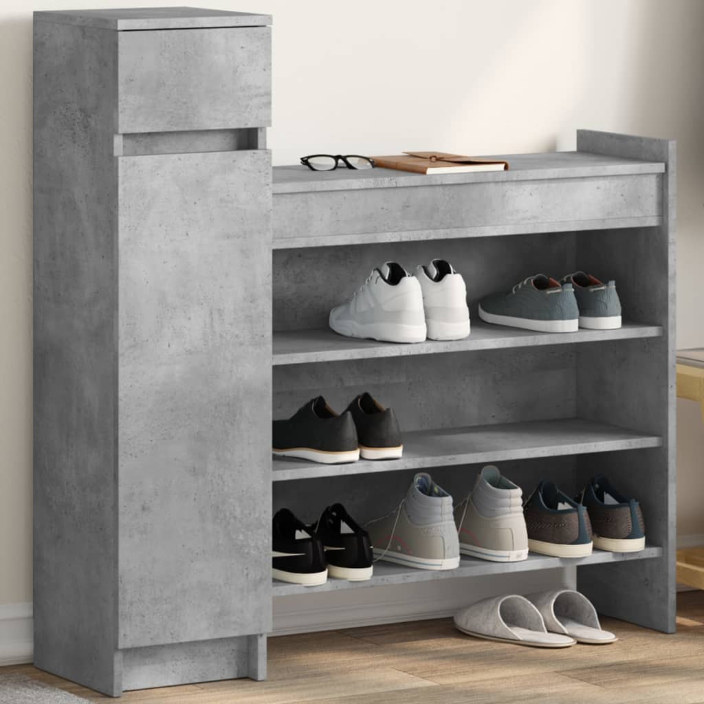 vidaXL Szafka na buty, szarość betonu, 100,5x28x100 cm