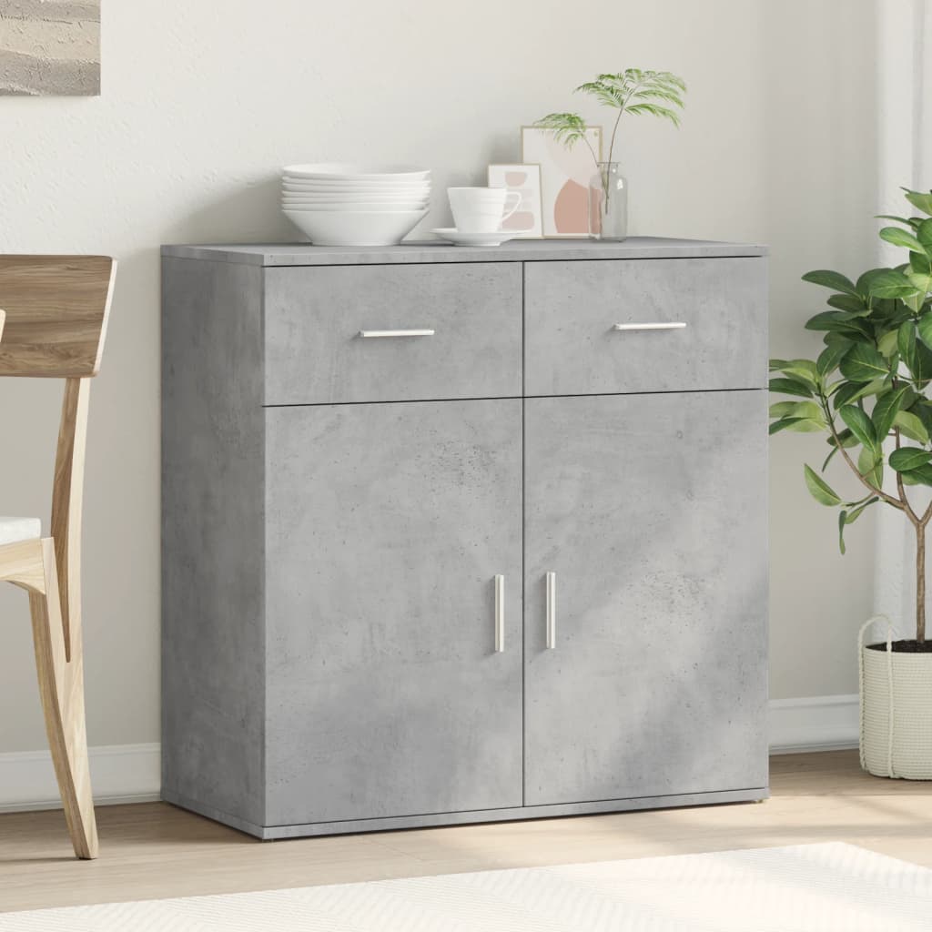 vidaXL Szafka, szarość betonu, 79x38x80 cm, materiał drewnopochodny