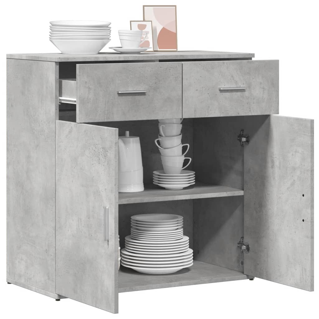 vidaXL Szafka, szarość betonu, 79x38x80 cm, materiał drewnopochodny