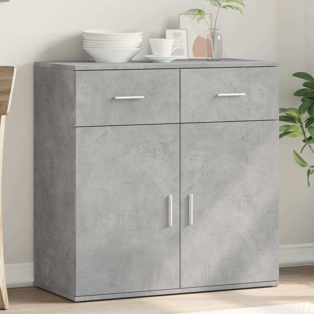 vidaXL Szafka, szarość betonu, 79x38x80 cm, materiał drewnopochodny