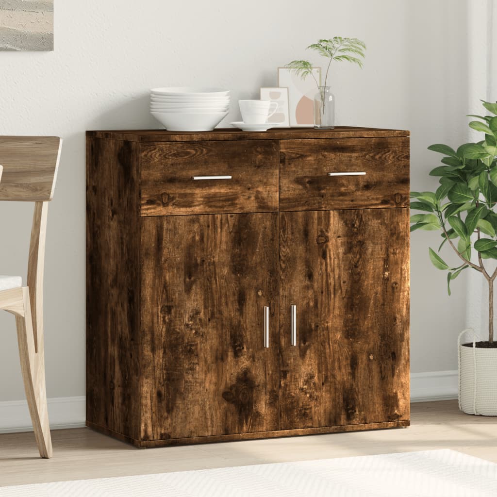 vidaXL Szafka, przydymiony dąb, 79x38x80 cm, materiał drewnopochodny