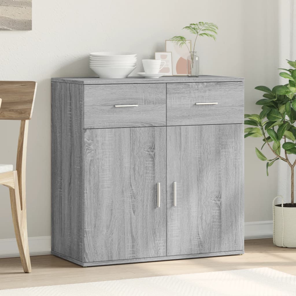 vidaXL Szafka, szary dąb sonoma, 79x38x80 cm, materiał drewnopochodny