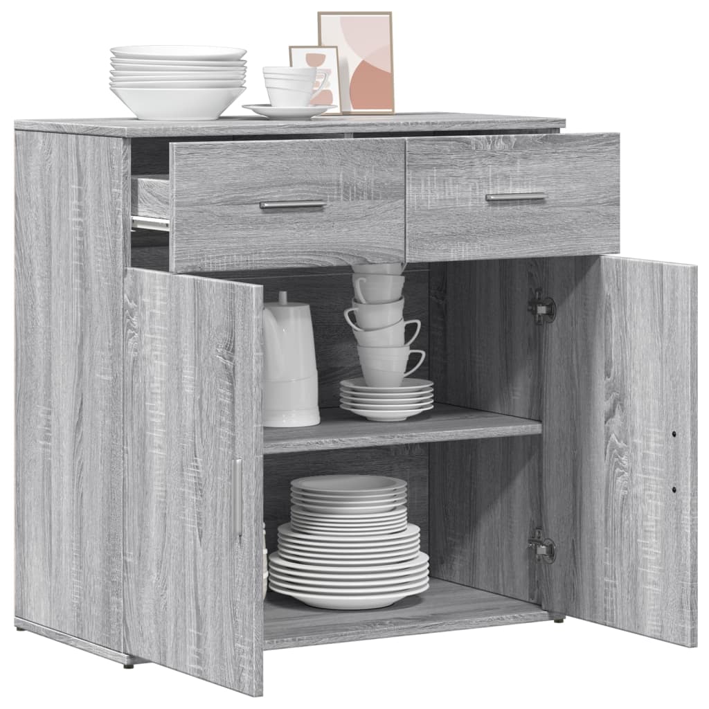 vidaXL Szafka, szary dąb sonoma, 79x38x80 cm, materiał drewnopochodny