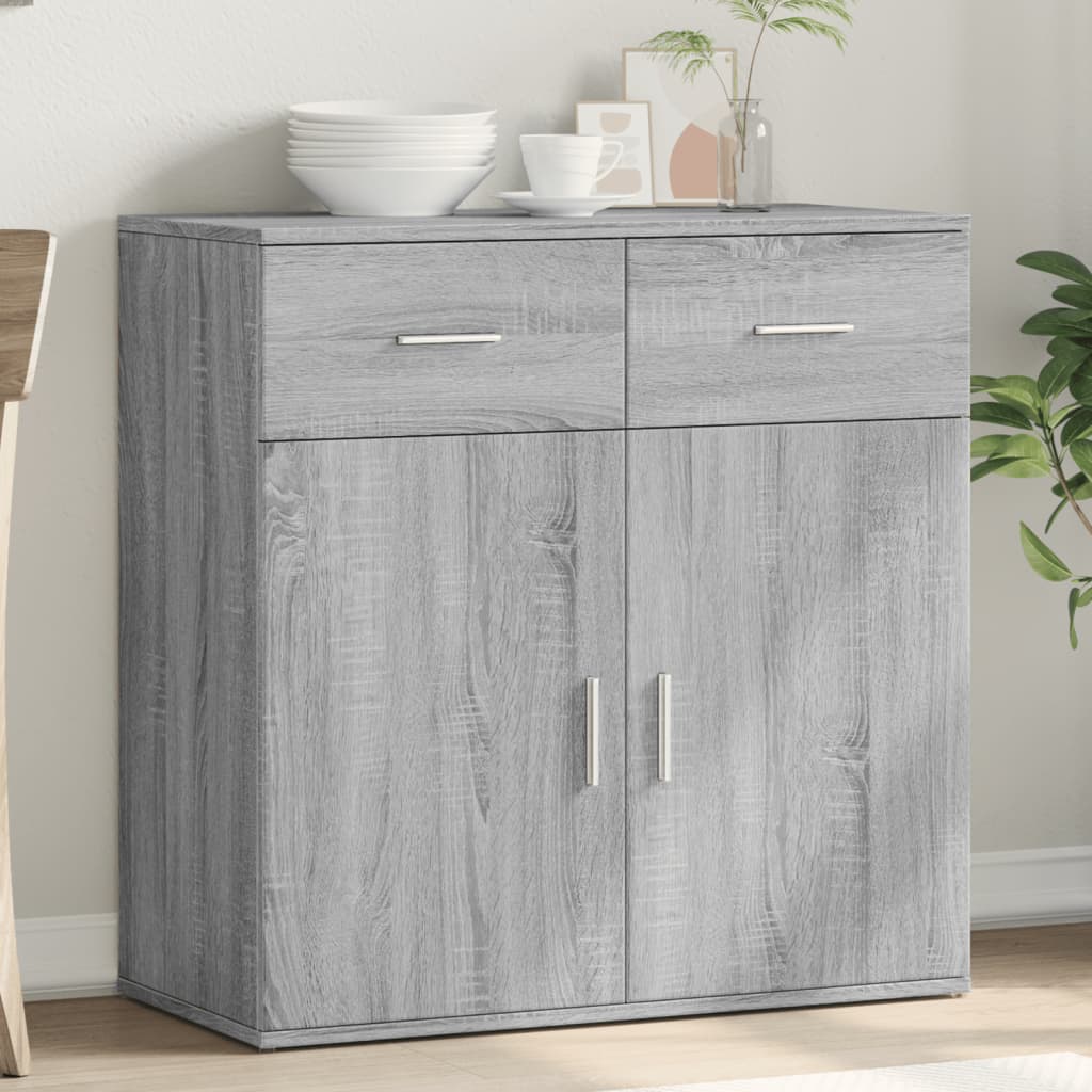 vidaXL Szafka, szary dąb sonoma, 79x38x80 cm, materiał drewnopochodny