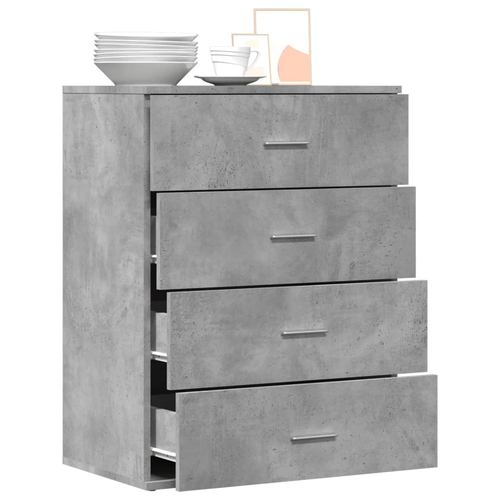 vidaXL Szafka, szarość betonu, 60x39x80 cm, materiał drewnopochodny