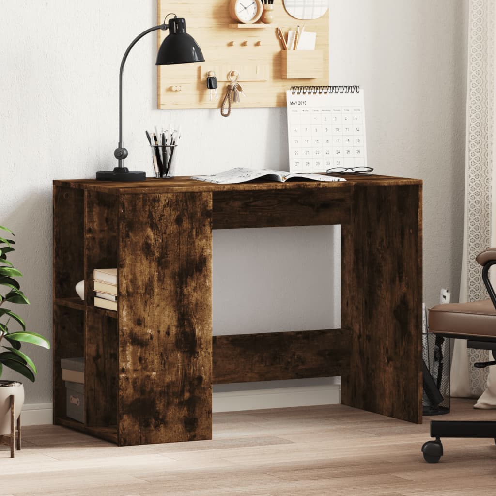 vidaXL Biurko, przydymiony dąb, 102x50x75 cm, materiał drewnopochodny