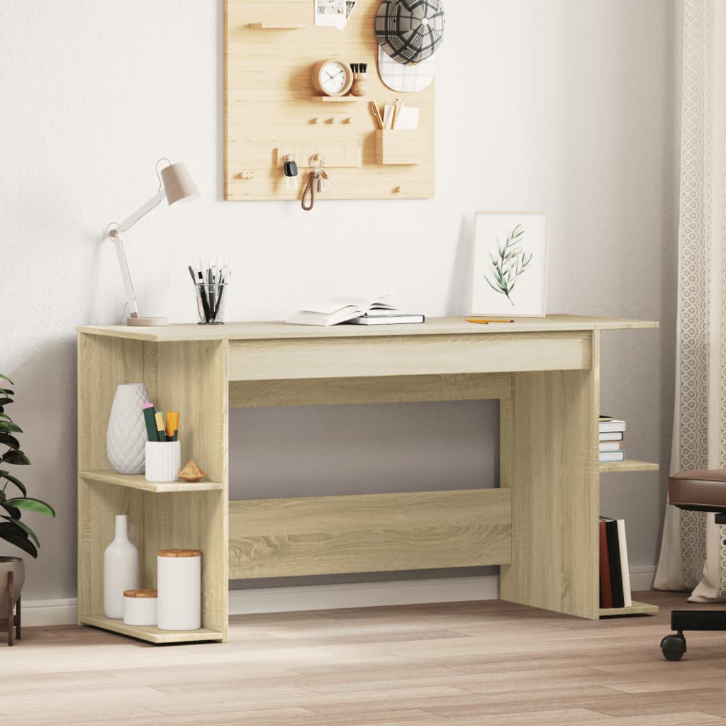 vidaXL Biurko, dąb sonoma, 140x50x75 cm, materiał drewnopochodny