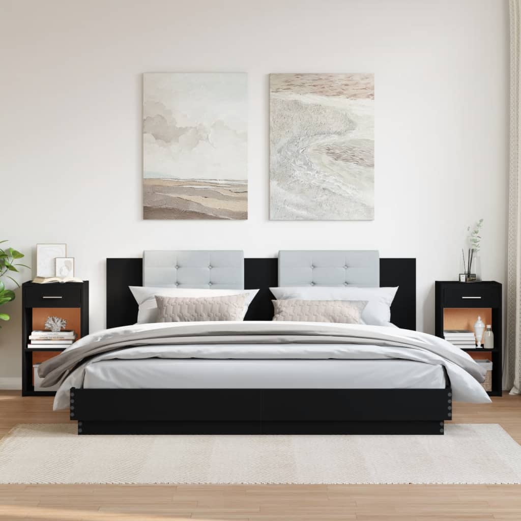 vidaXL Szafki nocne, 2 szt., czarne, 35x34x65 cm