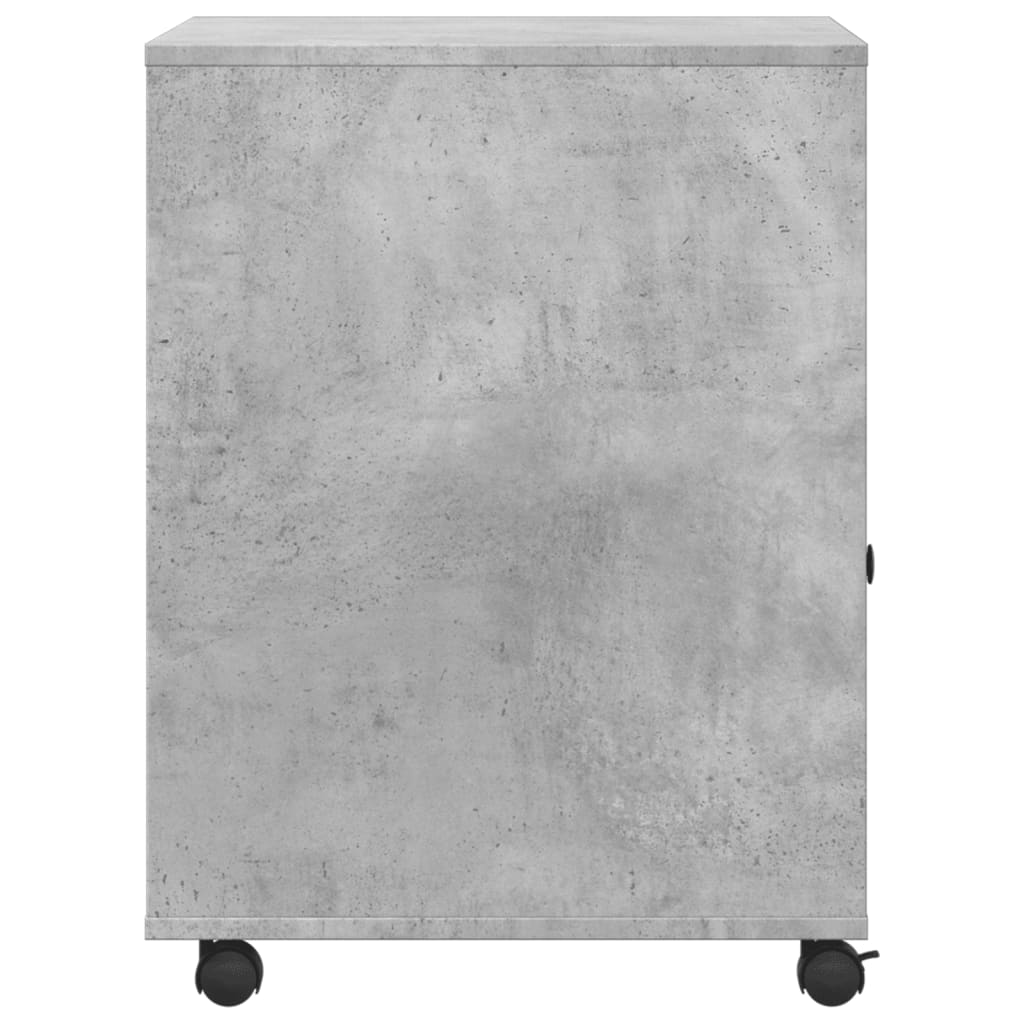 vidaXL Szafka pod drukarkę, z kółkami, szarość betonu, 60x50x67 cm