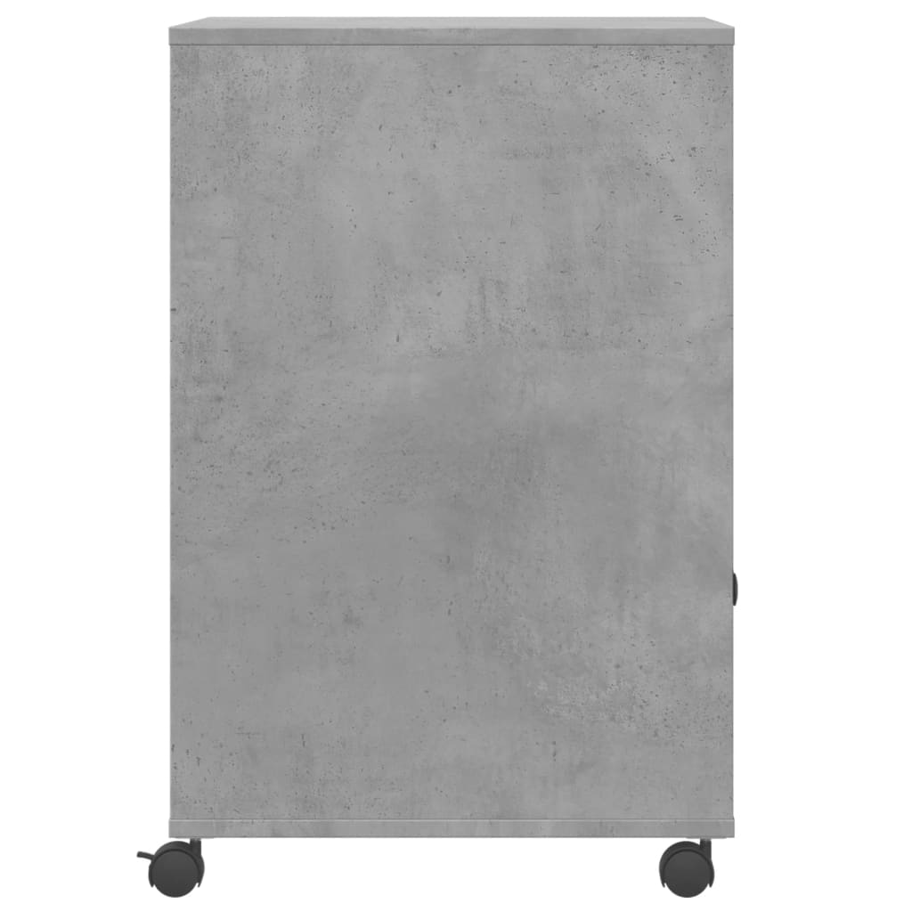 vidaXL Szafka pod drukarkę, z kółkami, szarość betonu, 60x48x74 cm