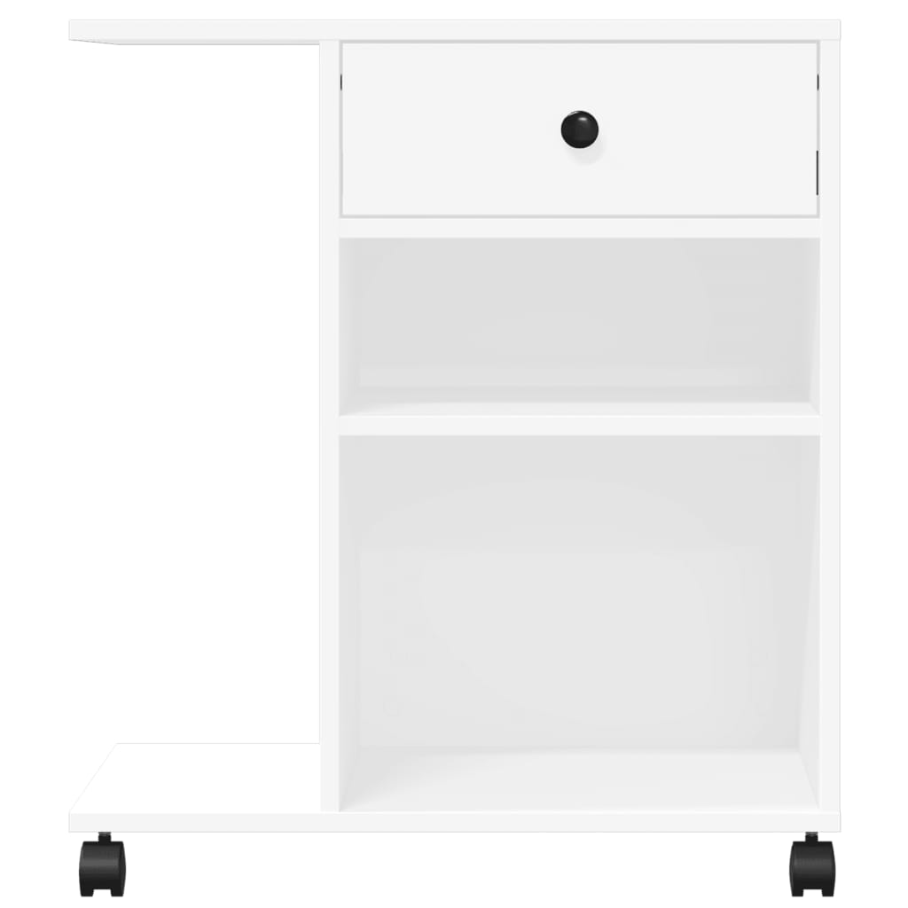 vidaXL Szafka pod drukarkę, z kółkami, biała, 60x40x68,5 cm