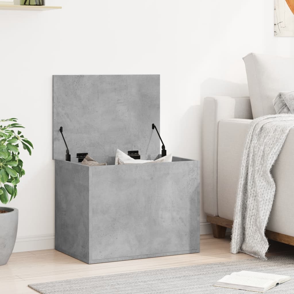 vidaXL Skrzynia, szarość betonu, 60x42x46 cm, materiał drewnopochodny