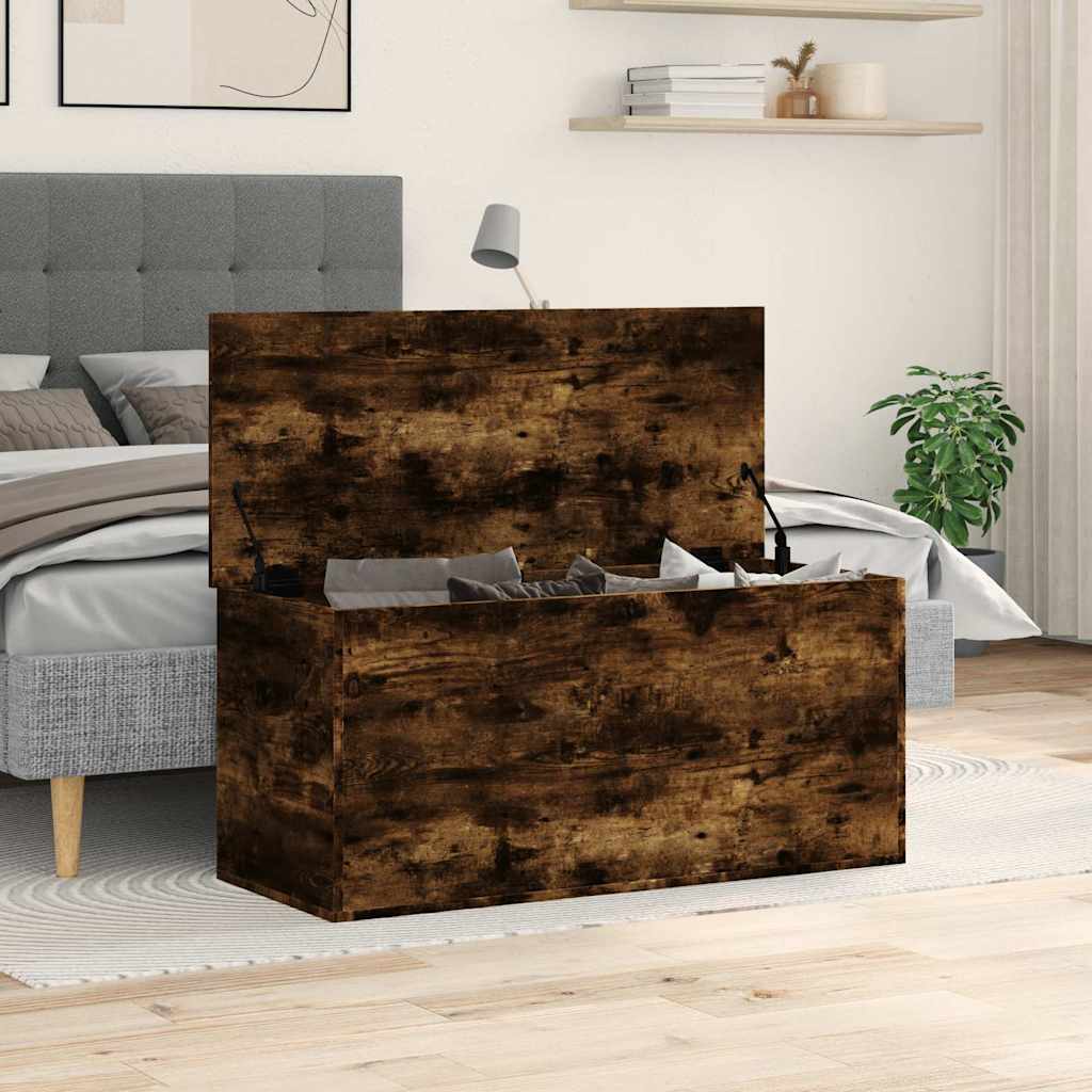 vidaXL Skrzynia, przydymiony dąb, 100x42x46cm, materiał drewnopochodny