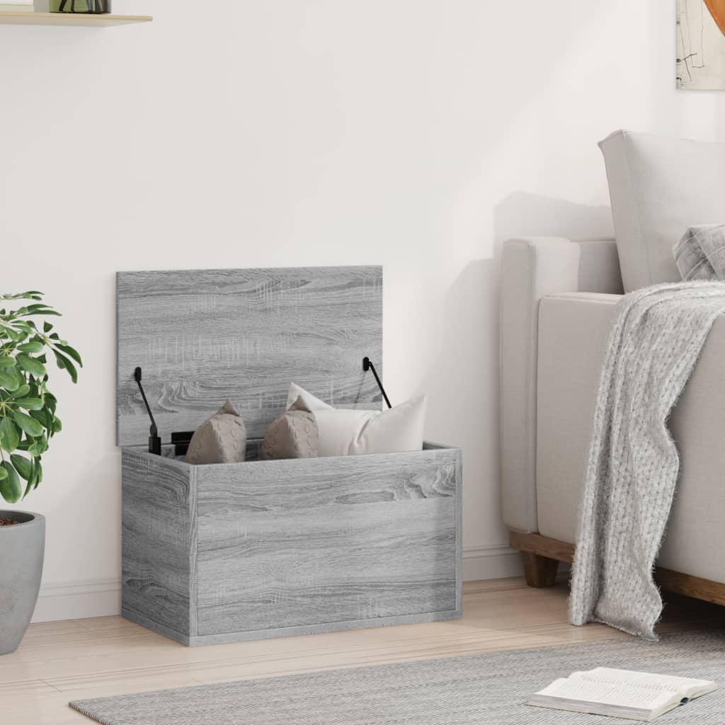 vidaXL Skrzynia, szary dąb sonoma, 60x35x35, materiał drewnopochodny