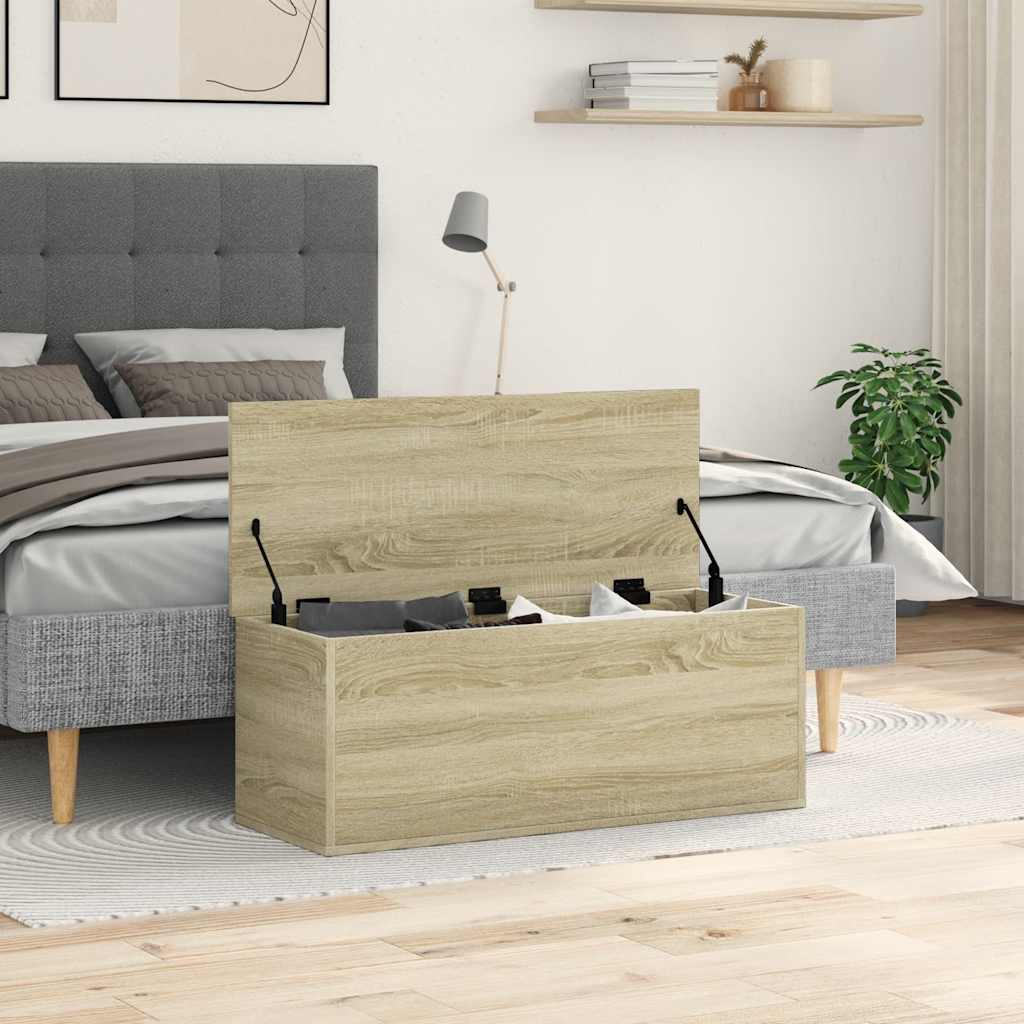 vidaXL Skrzynia, dąb sonoma, 90x35x35 cm, materiał drewnopochodny