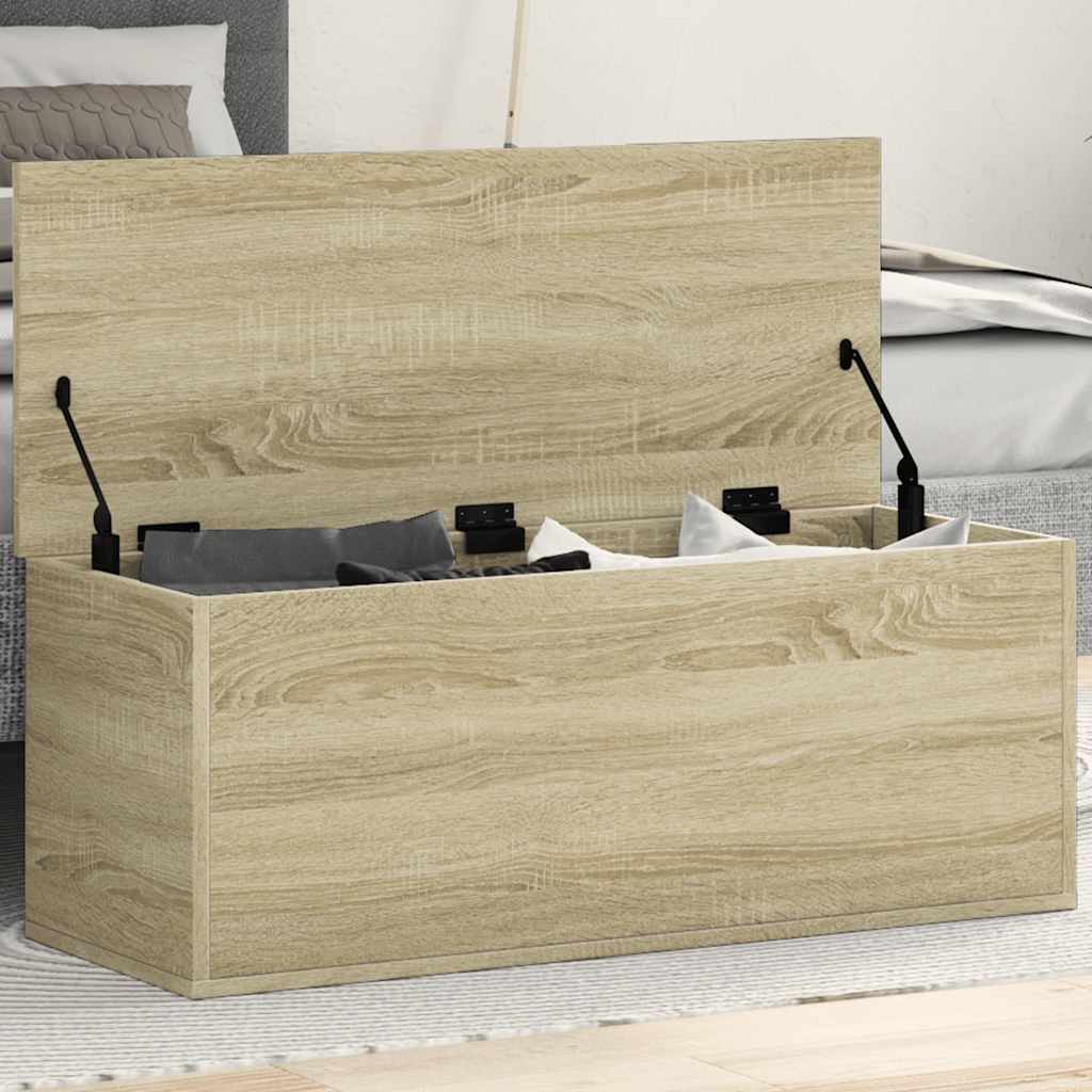 vidaXL Skrzynia, dąb sonoma, 90x35x35 cm, materiał drewnopochodny