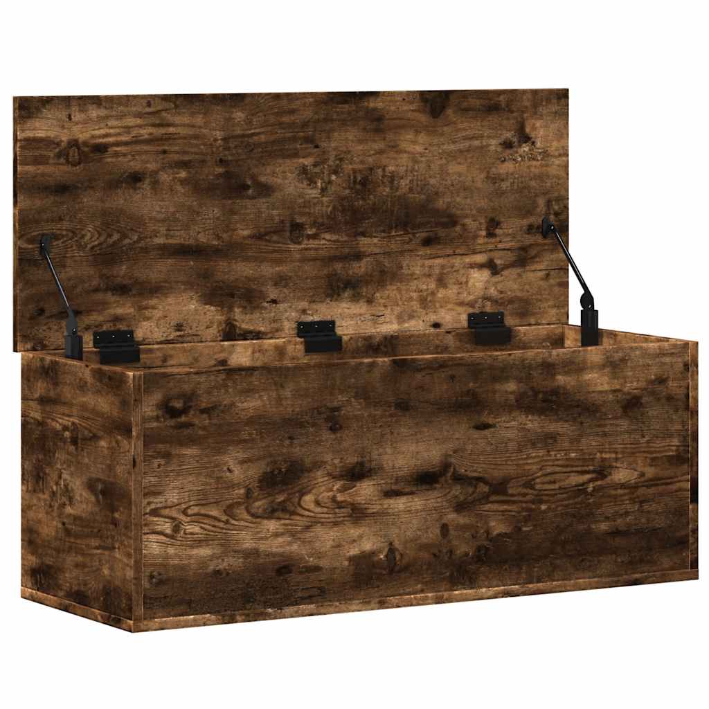 vidaXL Skrzynia, przydymiony dąb, 90x35x35 cm, materiał drewnopochodny