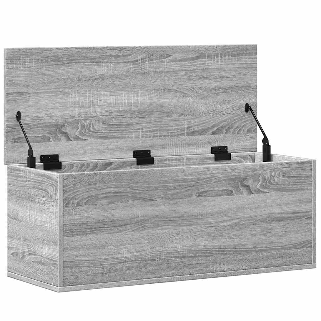 vidaXL Skrzynia, szary dąb sonoma, 90x35x35, materiał drewnopochodny