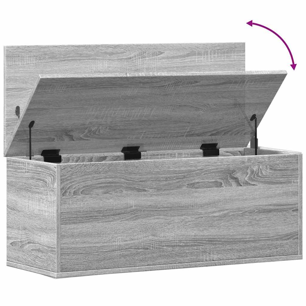 vidaXL Skrzynia, szary dąb sonoma, 90x35x35, materiał drewnopochodny