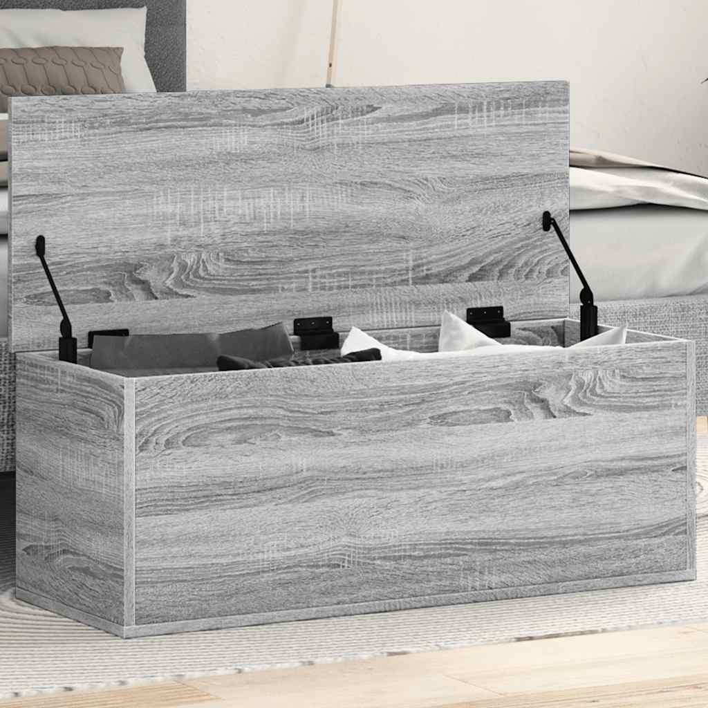 vidaXL Skrzynia, szary dąb sonoma, 90x35x35, materiał drewnopochodny