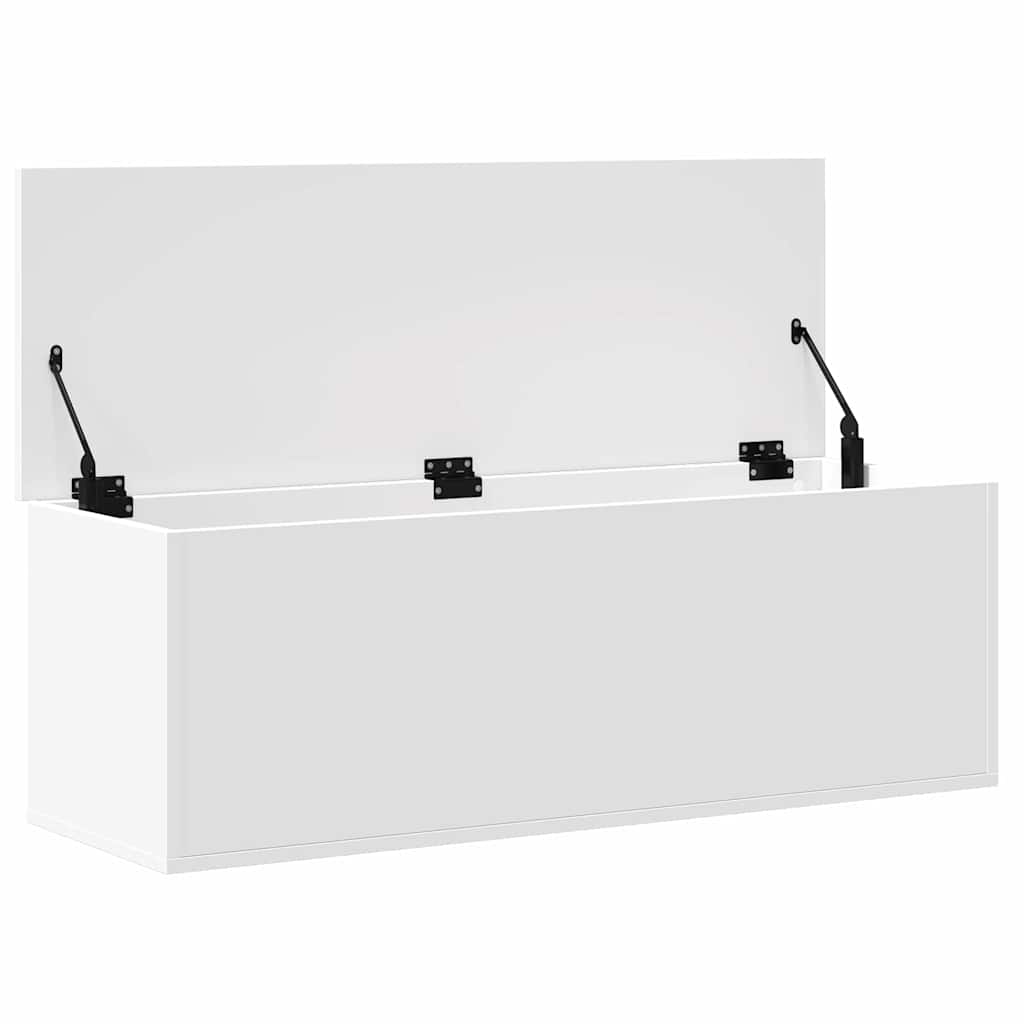 vidaXL Skrzynia, biała, 102x35x35 cm, materiał drewnopochodny