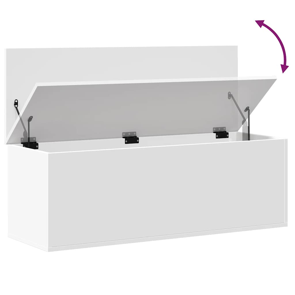 vidaXL Skrzynia, biała, 102x35x35 cm, materiał drewnopochodny