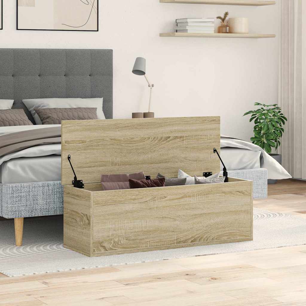 vidaXL Skrzynia, dąb sonoma, 102x35x35 cm, materiał drewnopochodny
