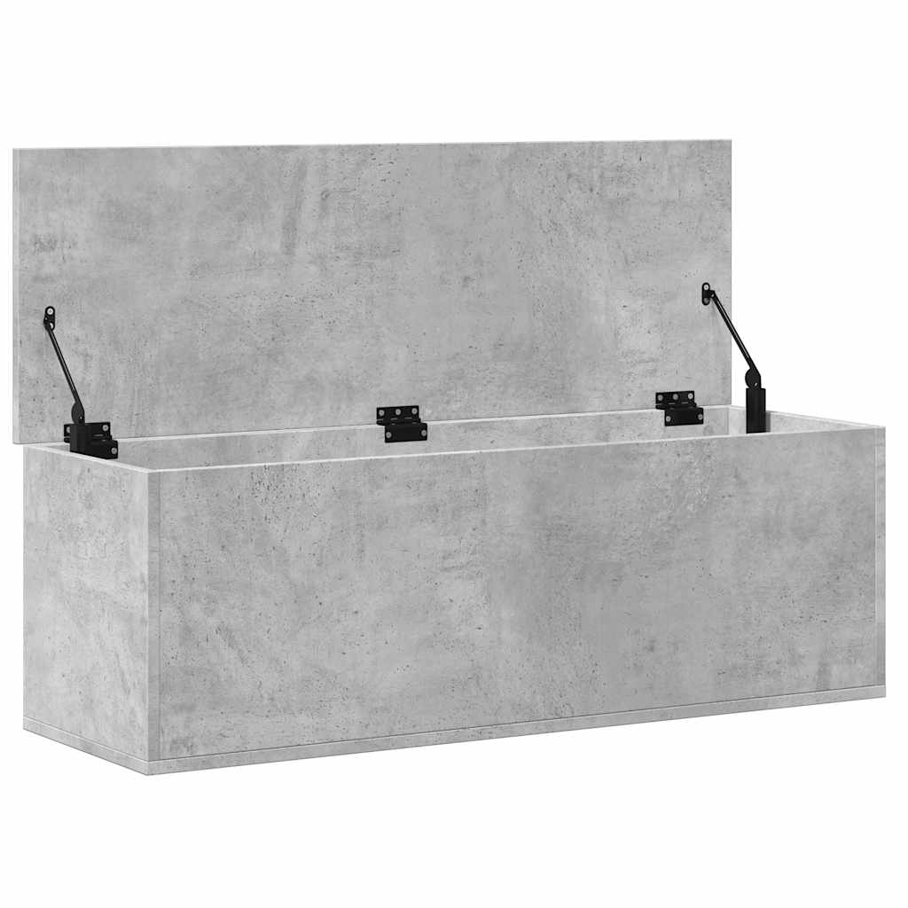 vidaXL Skrzynia, szarość betonu, 102x35x35 cm, materiał drewnopochodny
