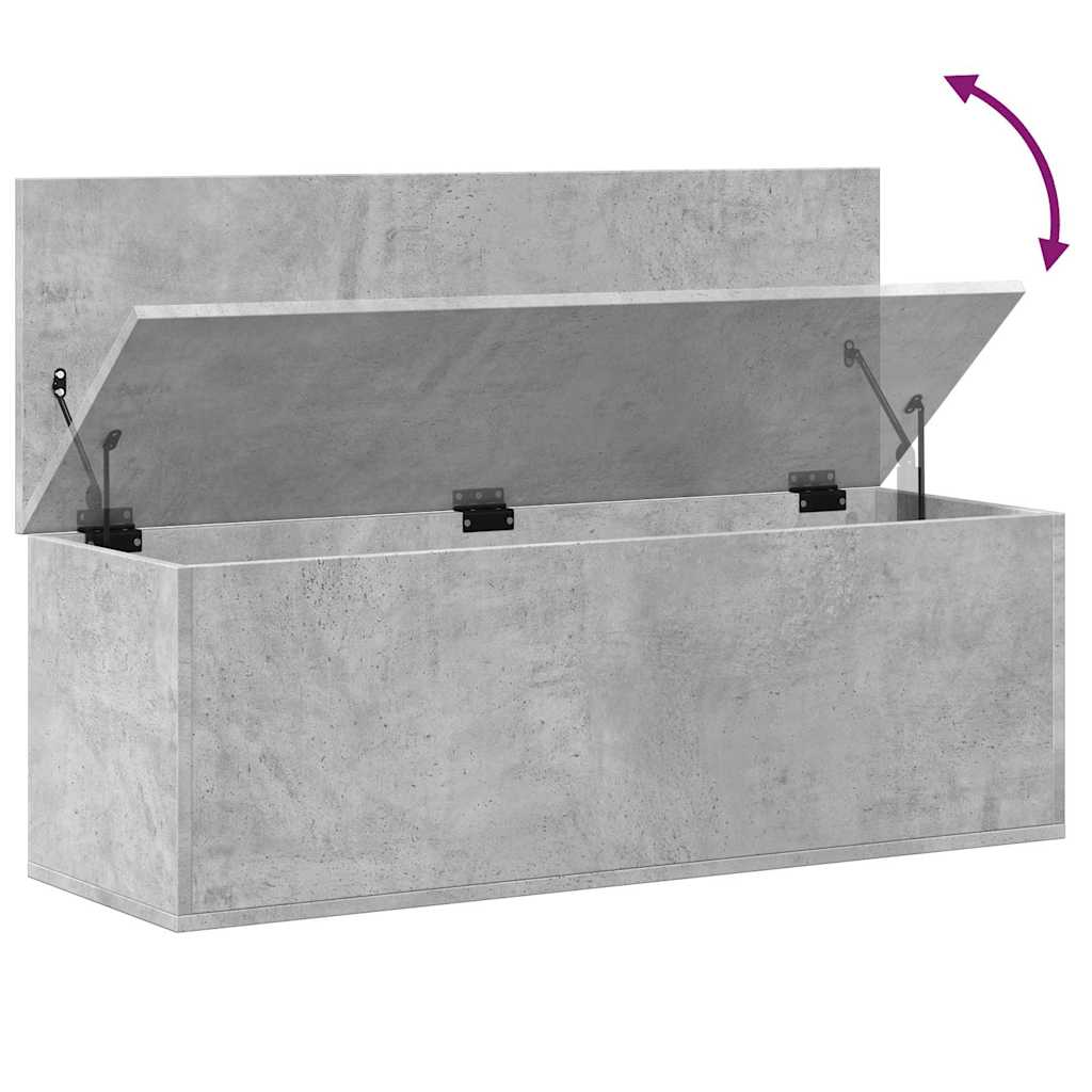 vidaXL Skrzynia, szarość betonu, 102x35x35 cm, materiał drewnopochodny