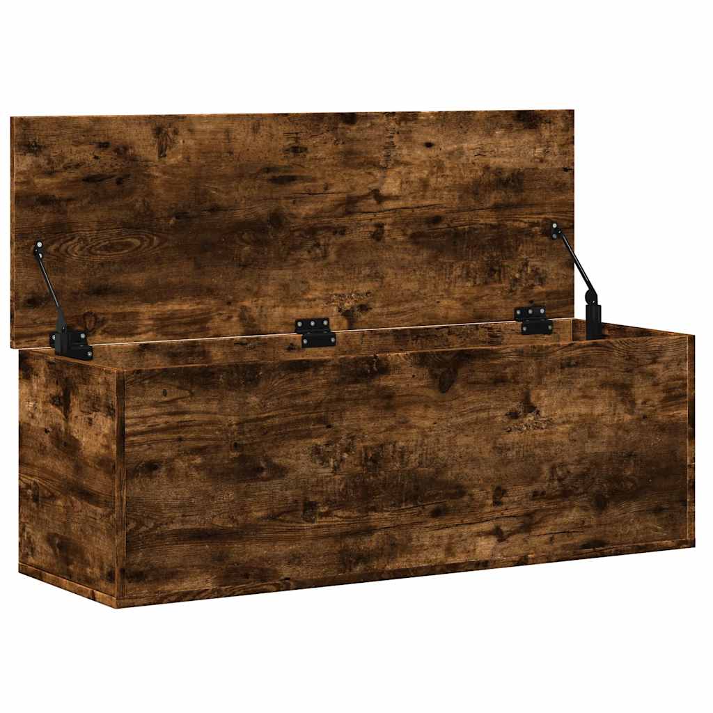 vidaXL Skrzynia, przydymiony dąb, 102x35x35cm, materiał drewnopochodny