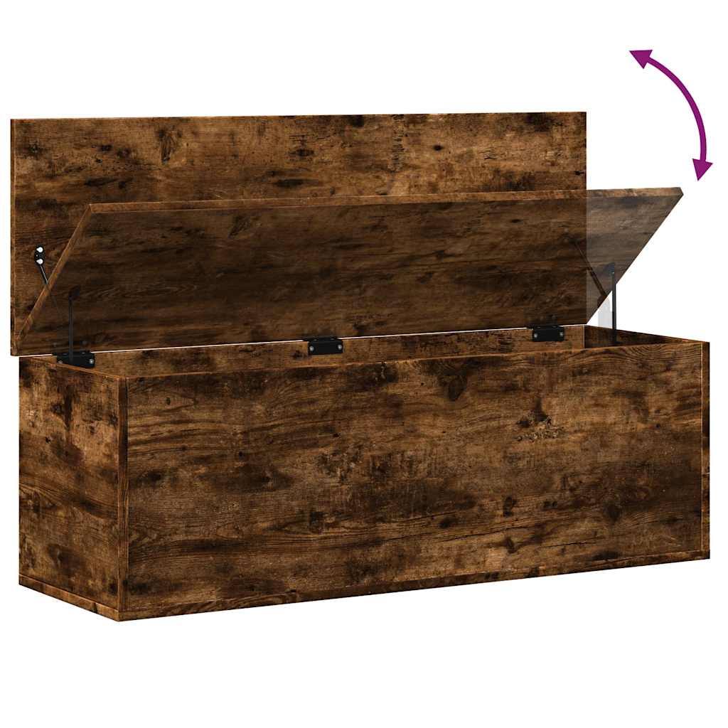 vidaXL Skrzynia, przydymiony dąb, 102x35x35cm, materiał drewnopochodny