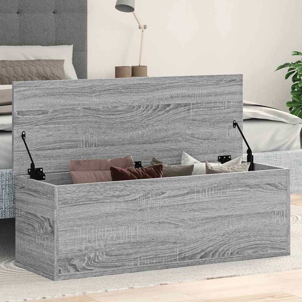 vidaXL Skrzynia, szary dąb sonoma, 102x35x35, materiał drewnopochodny