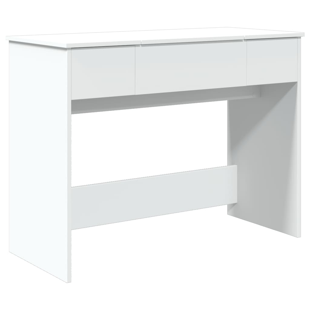 vidaXL Toaletka z lustrem, biała, 100x45x76 cm